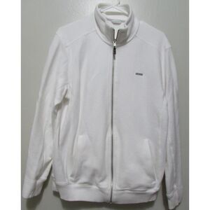 CALVIN KLEIN SIZE M/L LIGHT WEIGHT WHITE ZIP FRONT JACKET SIDE POCKETS COTTON